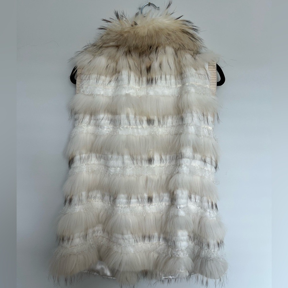Alaska Fur Gallery 100% Fur Vest rabbit and fox Size S/M - Picture 6 of 9